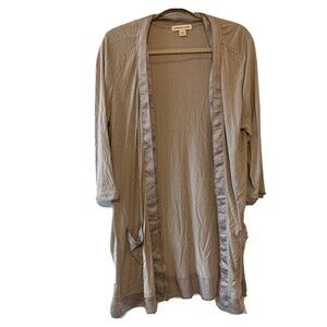 Coldwater Creek Womens Size Large Gray Open Front Cardigan Rayon Sweater